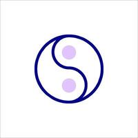 A yin and yang symbol on a white background vector