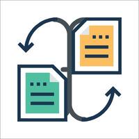 A file icon with two documents and a folder vector