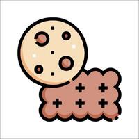 A cookie and a biscuit icon on a white background vector