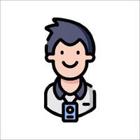 A cartoon man with a camera in his hand vector