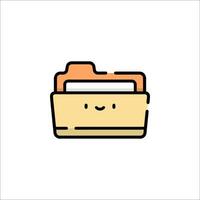 A folder icon with a smiley face vector