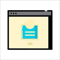 A computer screen with a file icon on it vector