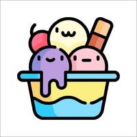 Ice cream icon with a spoon and ice cream vector