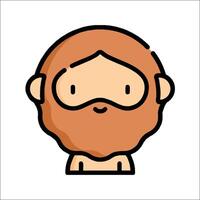 A cartoon man with a beard and a beard vector