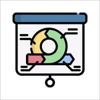 A presentation with a diagram on it vector