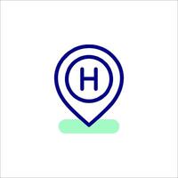 A map marker with the letter h in it vector