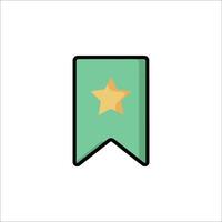 A green ribbon with a star on it vector