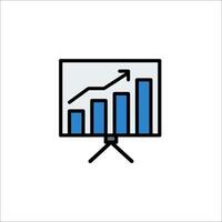 A business graph on a monitor with a blue bar vector