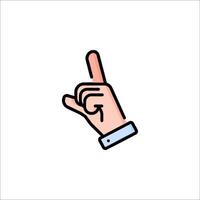 A hand with a finger up and a finger pointing vector
