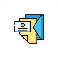 A letter and envelope icon on a white background vector