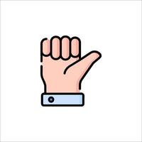 A hand with a finger up and a thumbs up vector