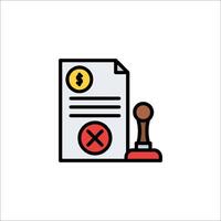 A stamp and a paper document with a dollar sign vector