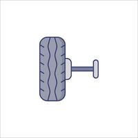 A tire with a screw on it vector