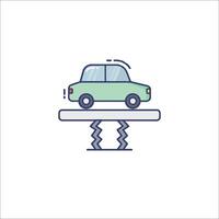 Car on a platform icon vector