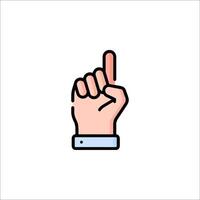 A hand pointing up with a finger on it vector
