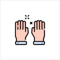 Two hands with crossed fingers, one with a cross and the other with a cross vector