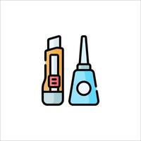 A pair of scissors and a bottle of glue vector