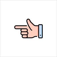 A hand pointing at something with a finger vector