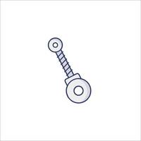 A bolt with a screw on it, in a line style vector