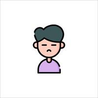 A man with a sad face icon vector