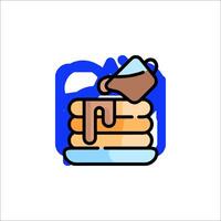 Pancakes icon with syrup and milk vector