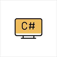 A computer monitor with the c word on it vector