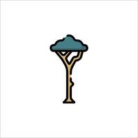 A tree with a cloud on top of it vector