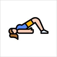 A woman doing a push up on a mat vector