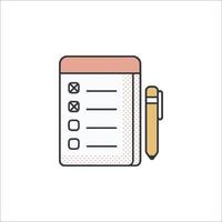 A checklist with a pen and a check box vector