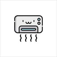 A cartoon air conditioner icon on a white background vector