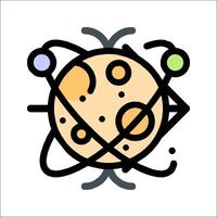 An illustration of a molecule with a star and a planet vector