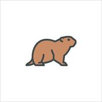 A beaver icon on a white background vector