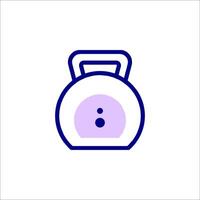 A purple kettlebell icon on a white background vector