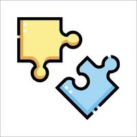 Two pieces of puzzle on a white background vector