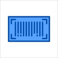 A blue rectangle with a barcode icon vector