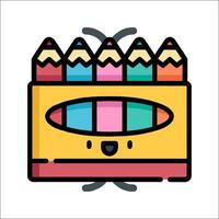 A colorful box with a pencil in it vector