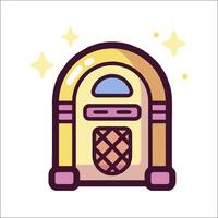A jukebox icon with a yellow background vector