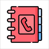 A phone icon in a notebook vector