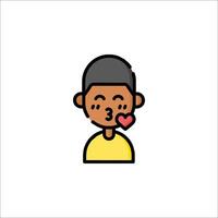 A man with a heart on his face vector