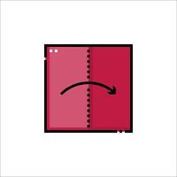 A red square with an arrow pointing to the left vector