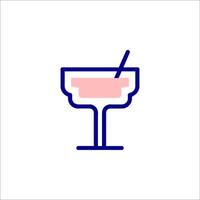 A drink with a straw in it on a white background vector