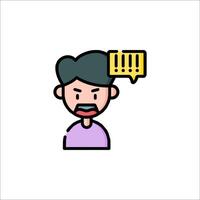 A man with a speech bubble on his head vector