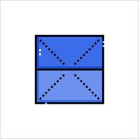 A blue square with four squares on it vector