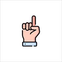 A hand with a finger up and a finger pointing down vector