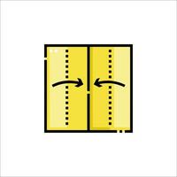 A yellow door with a line on it vector