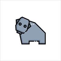 A cartoon animal with a face and a nose vector