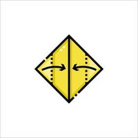 A yellow diamond with a yellow arrow pointing to it vector