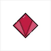 A red diamond with a white background vector