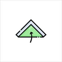 A triangle with a green arrow pointing up vector