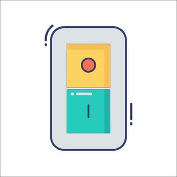 A phone with a button on it and a light switch vector
